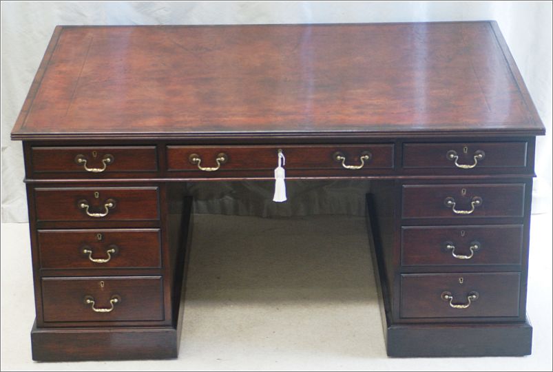 1038 Antique Victorian Mahogany Partners Desk (6)